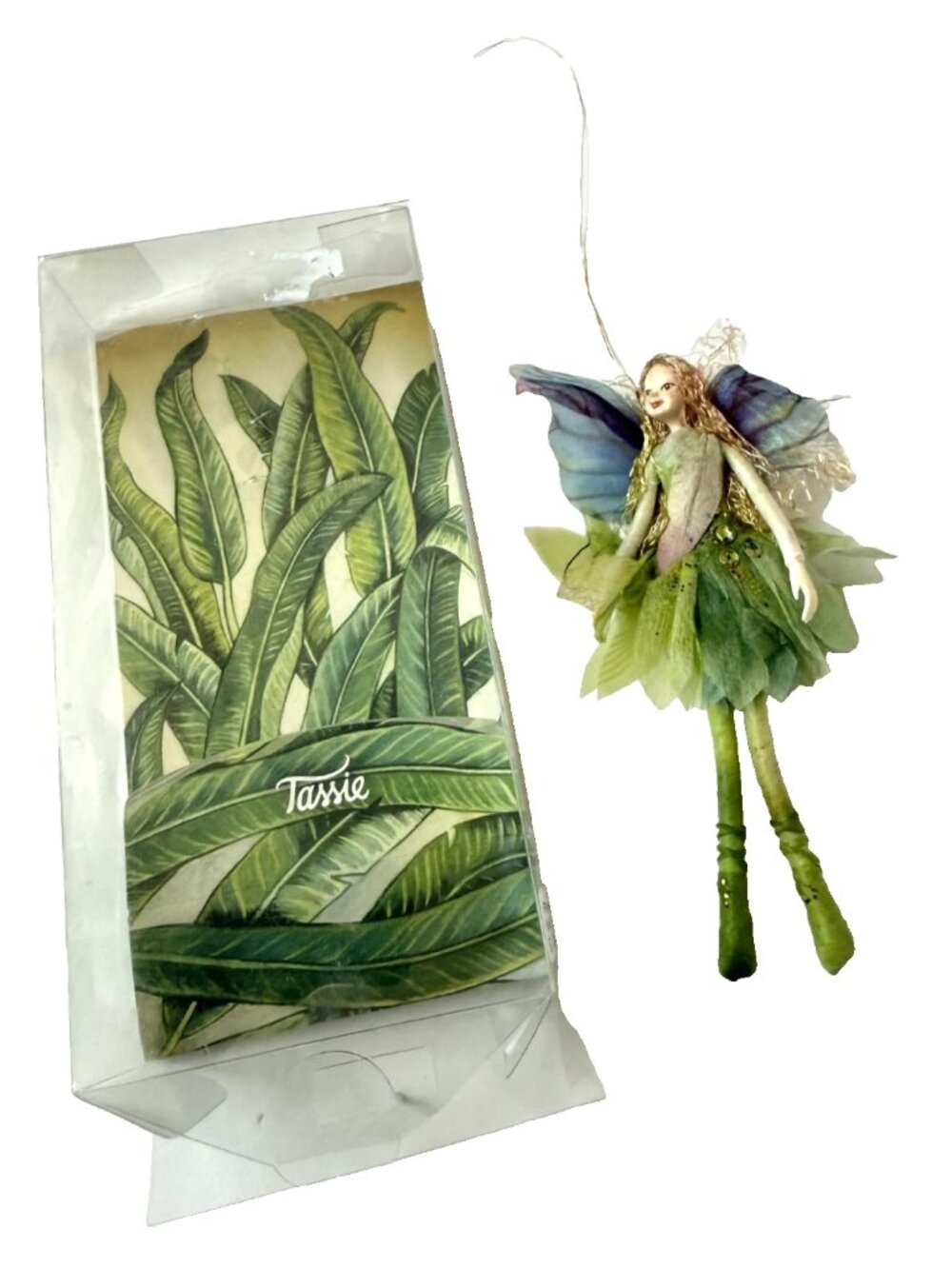 Tassie Design Fairy Elf Green Mermaid Wing Woodland Girl Handmade Thailand